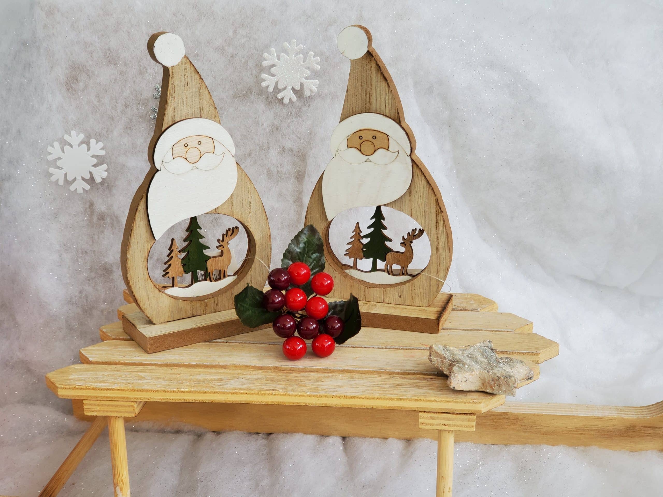 Father Christmas with festive scene