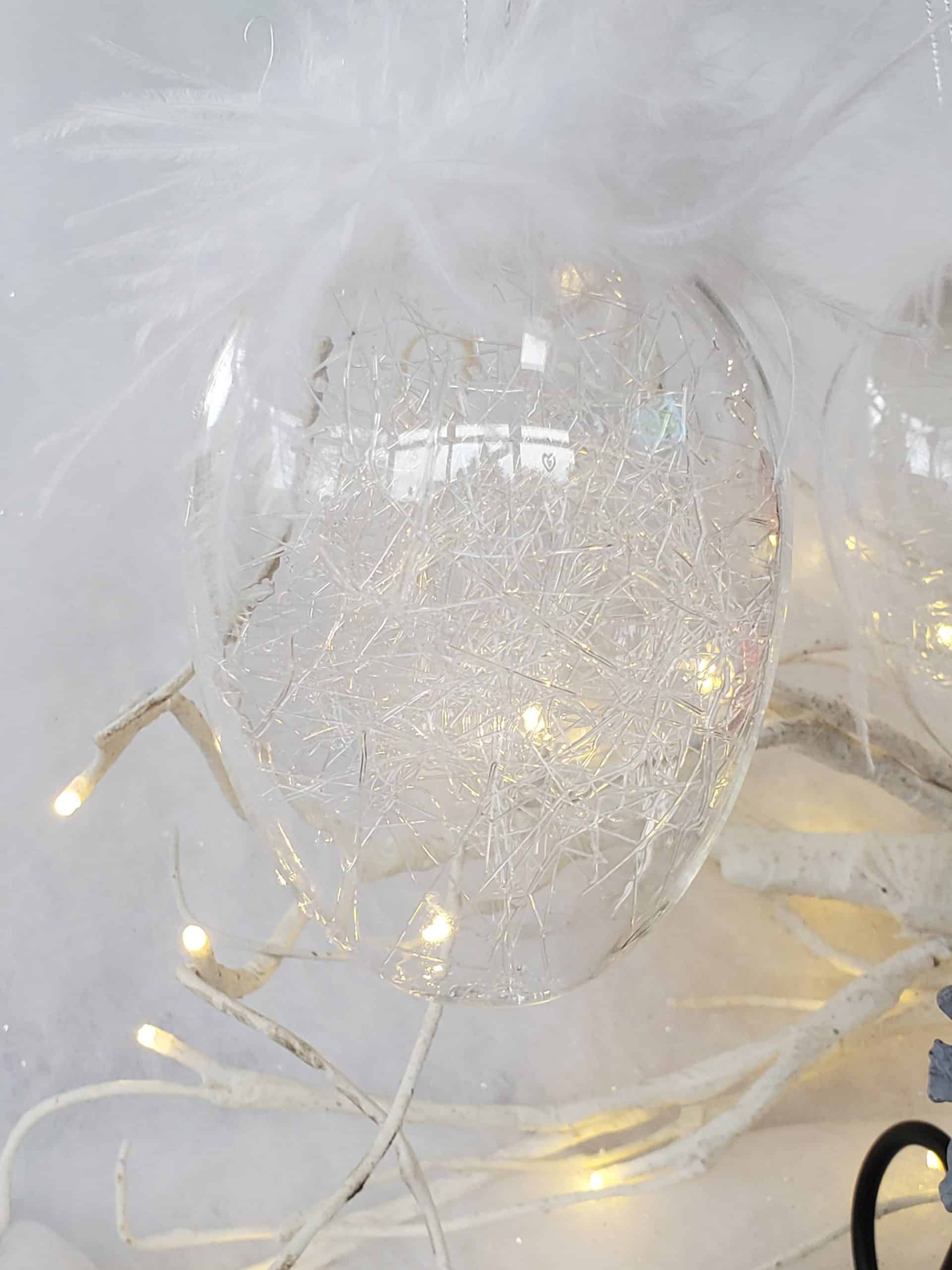 Festive Feather Glass Bauble