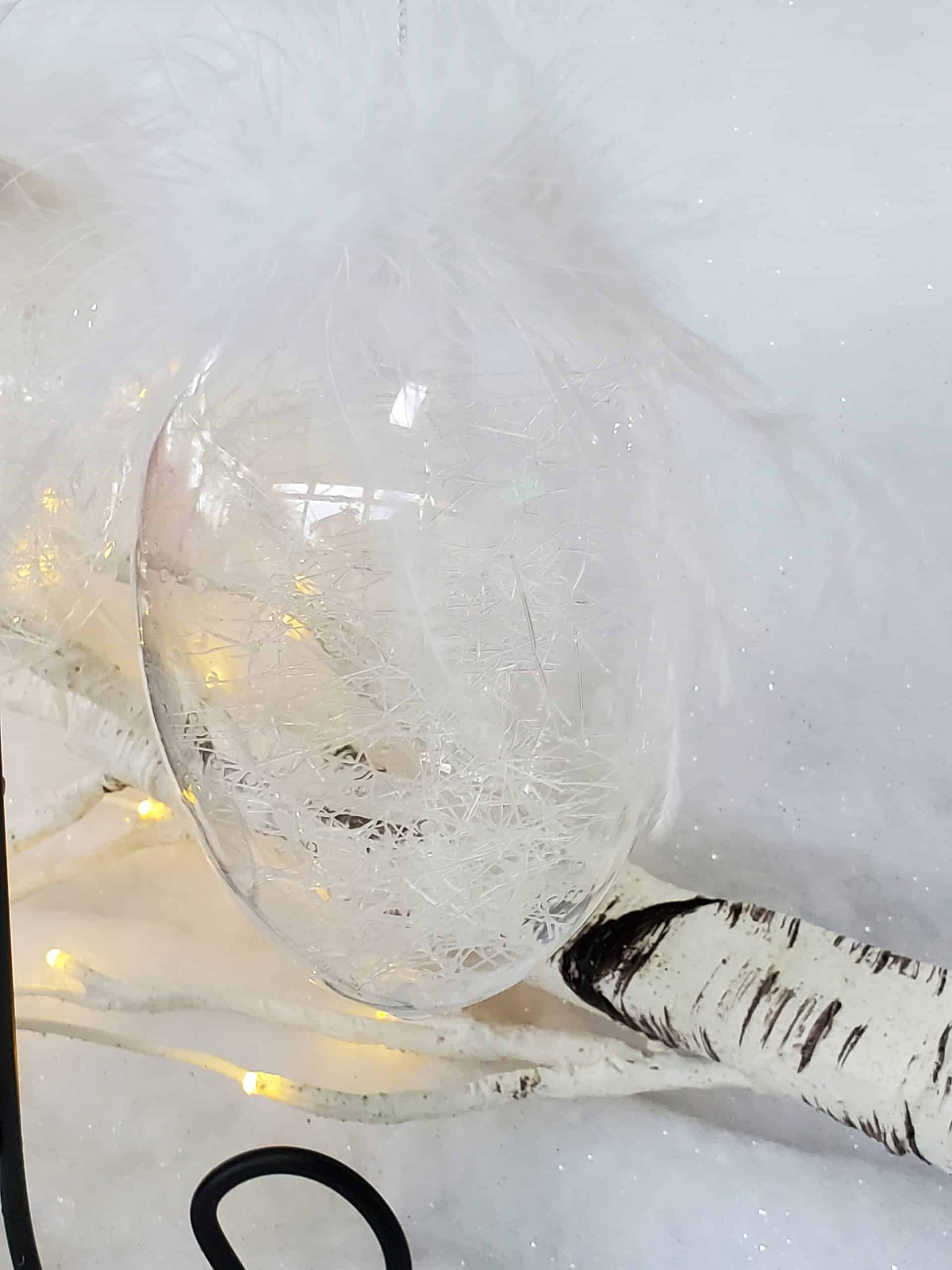 Festive Feather Glass Bauble