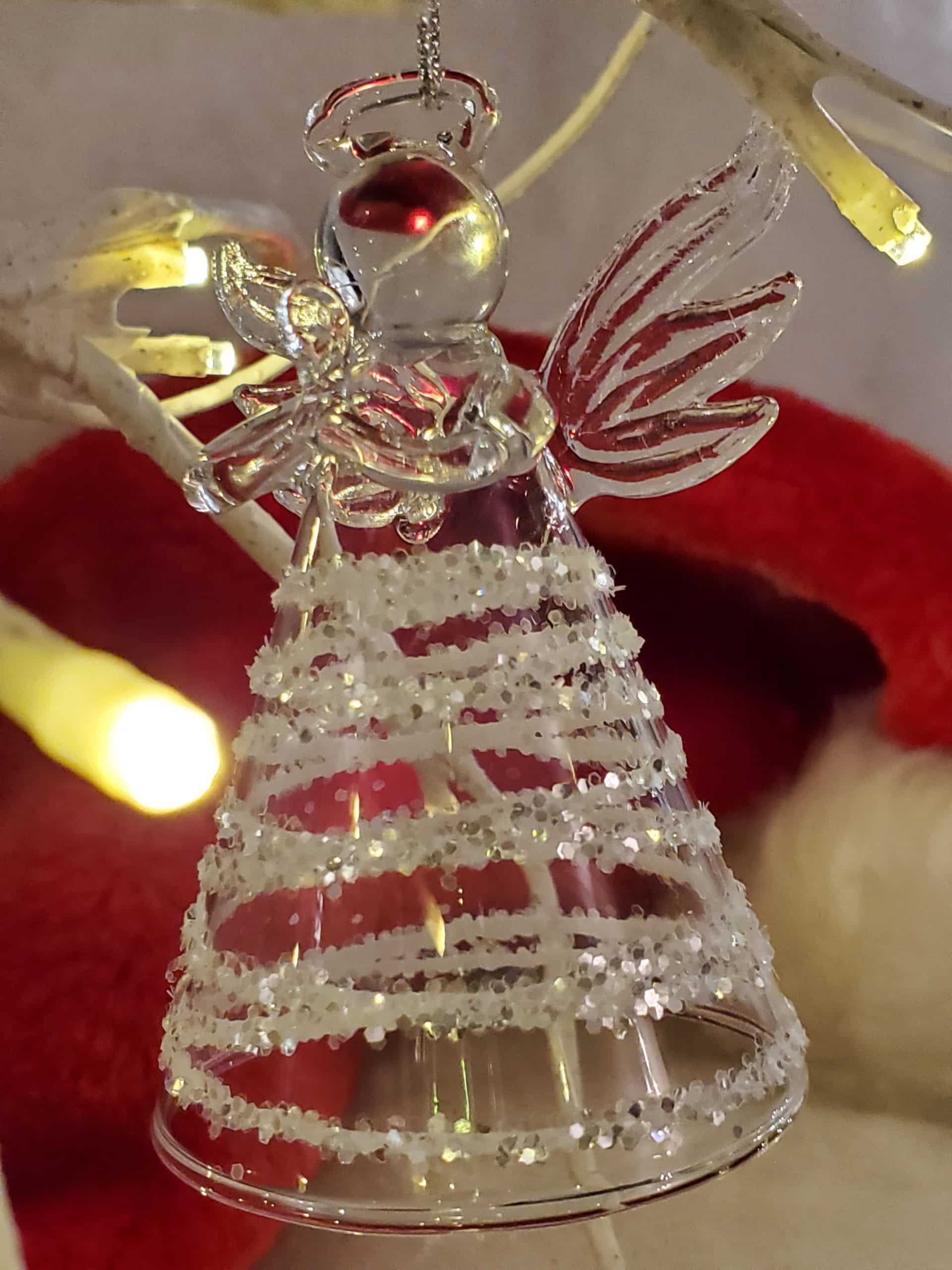 Glass Angel with Glitter Design