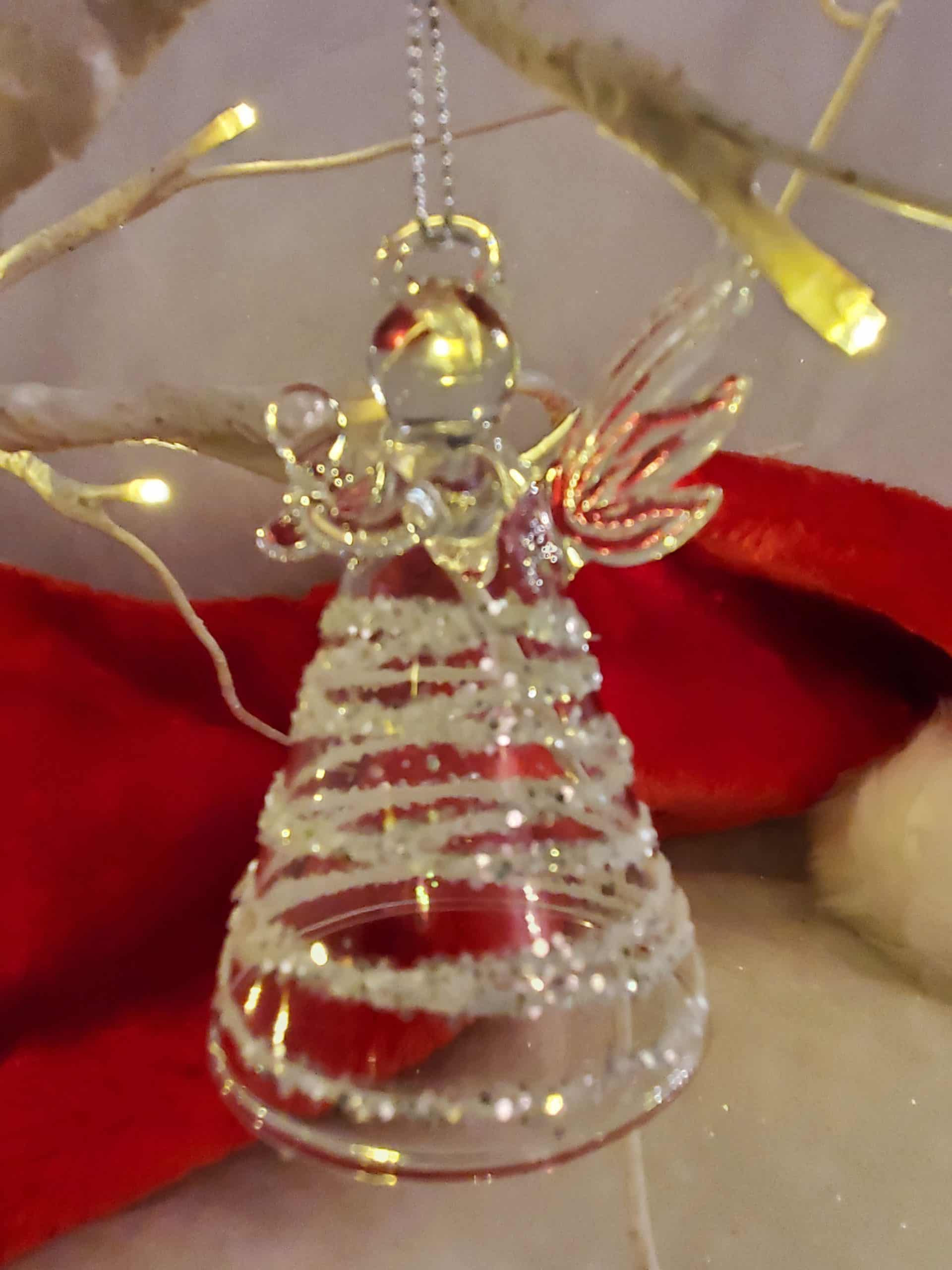 Glass Angel with Glitter Design
