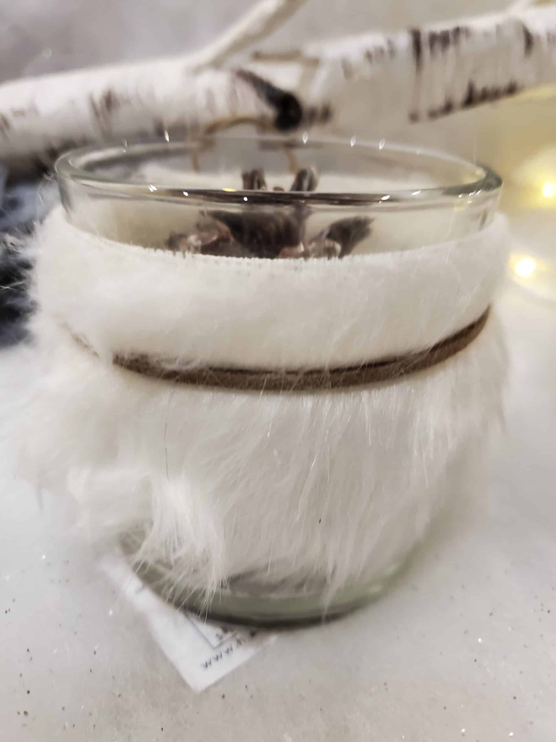 Tealight Holder with Fur Trim