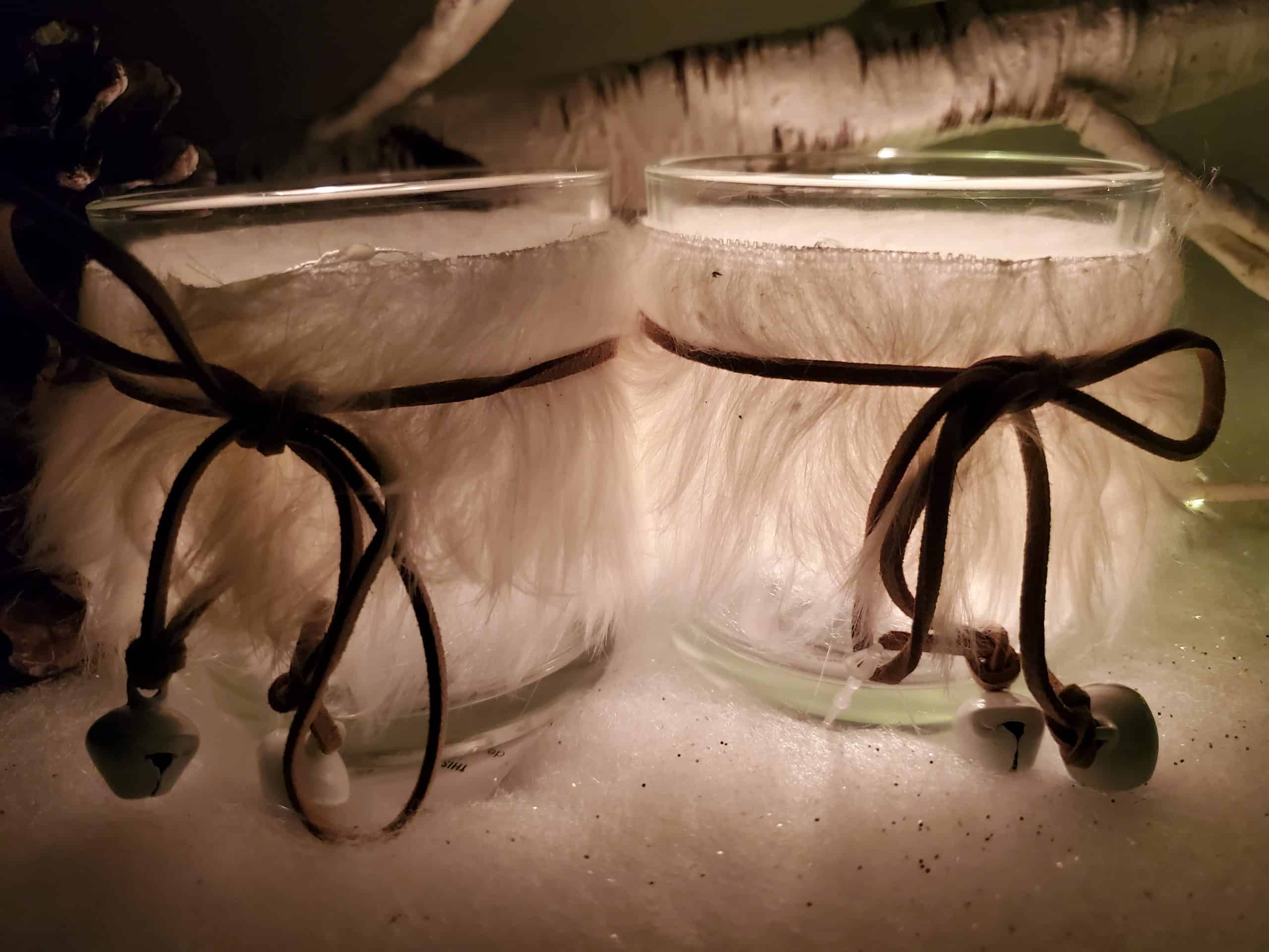Tealight Holder with Fur Trim
