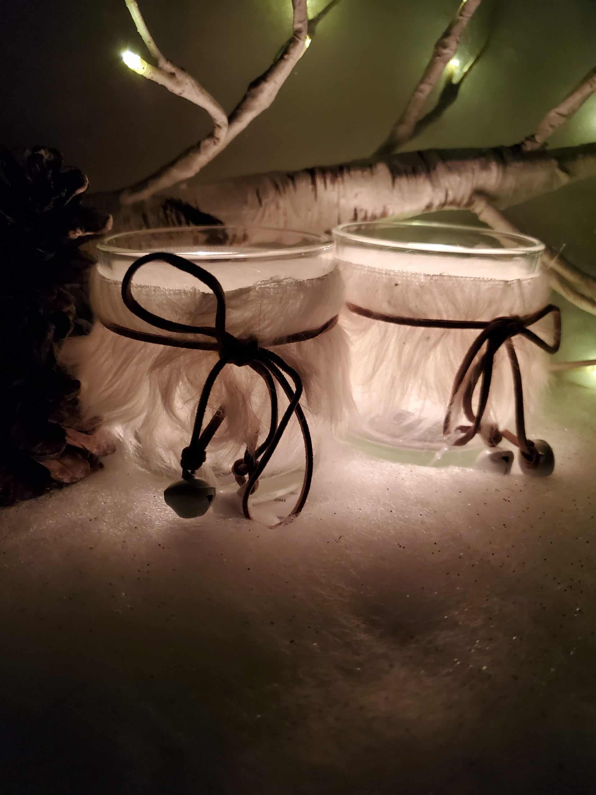 Tealight Holder with Fur Trim