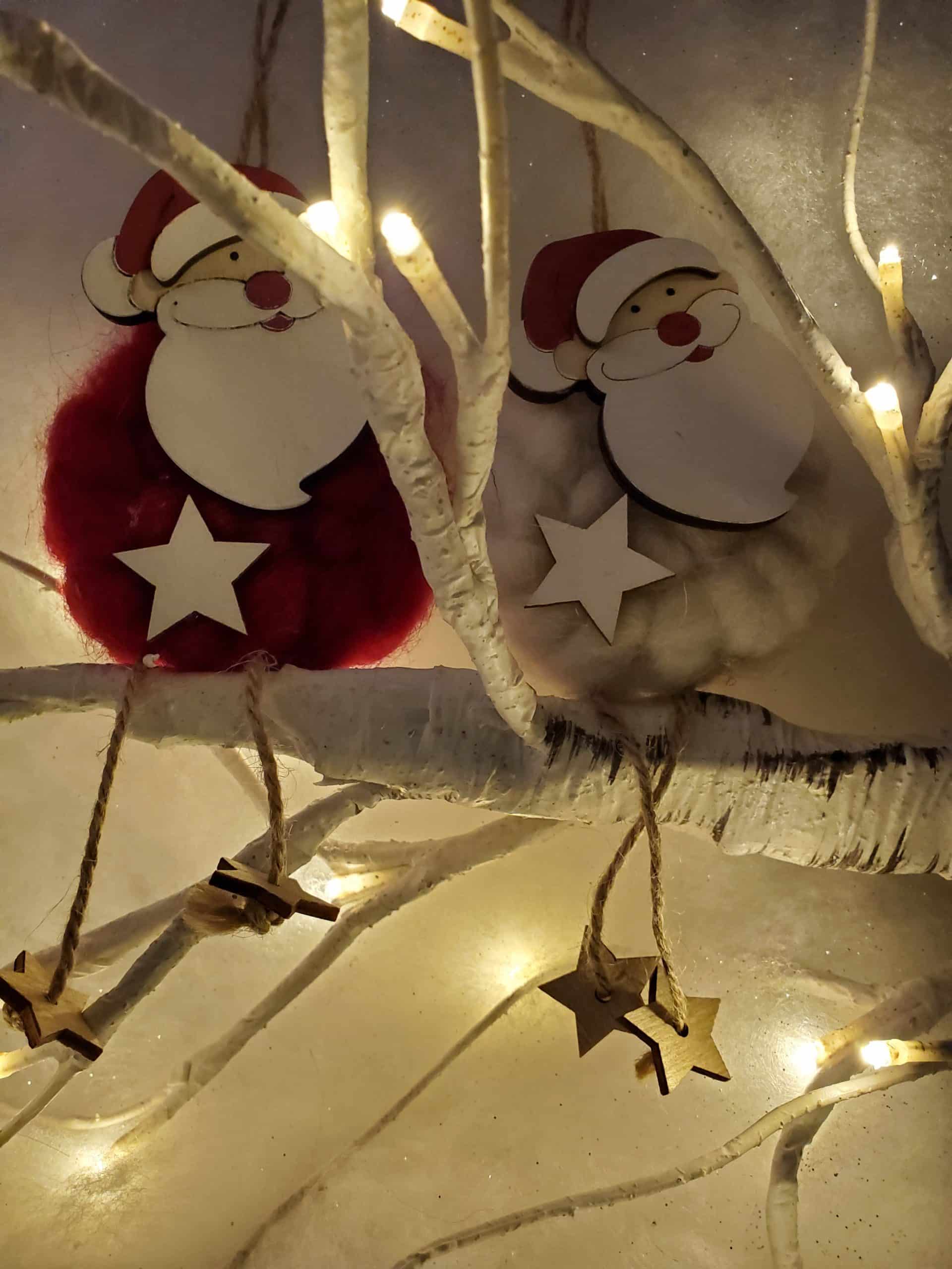 Woolly Santa and Snowman Hanging Decoration