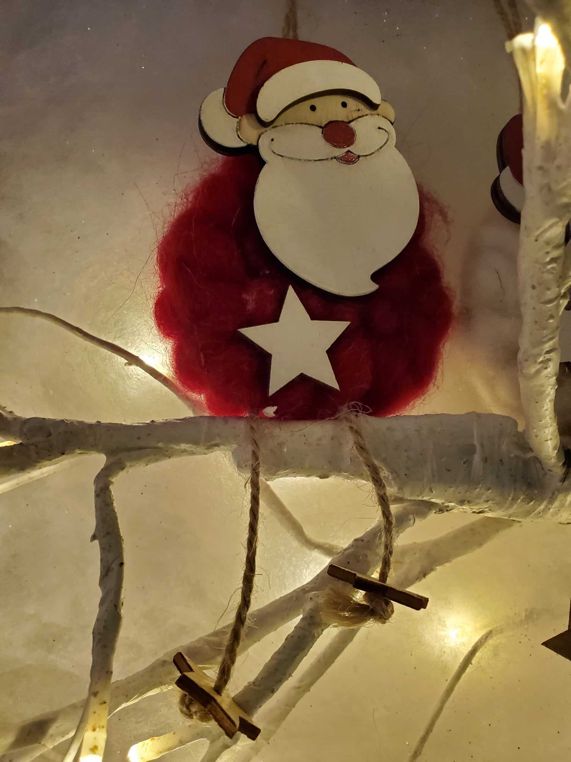 Woolly Santa and Snowman Hanging Decoration