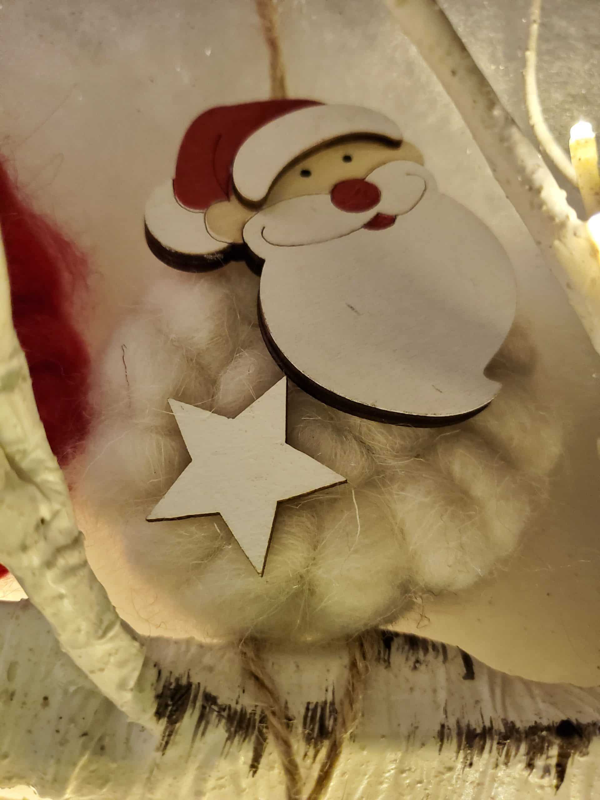 Woolly Santa and Snowman Hanging Decoration