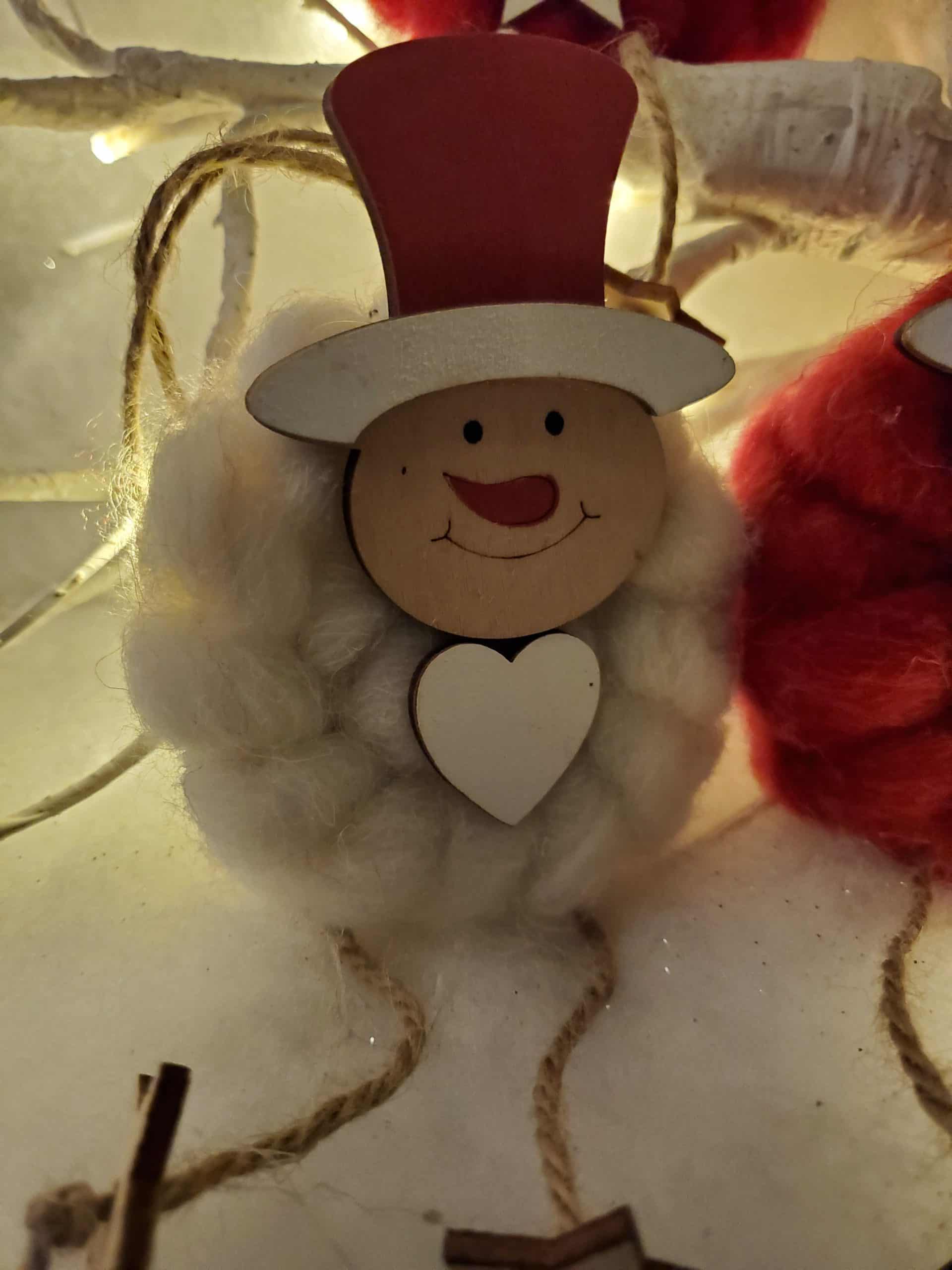 Woolly Santa and Snowman Hanging Decoration