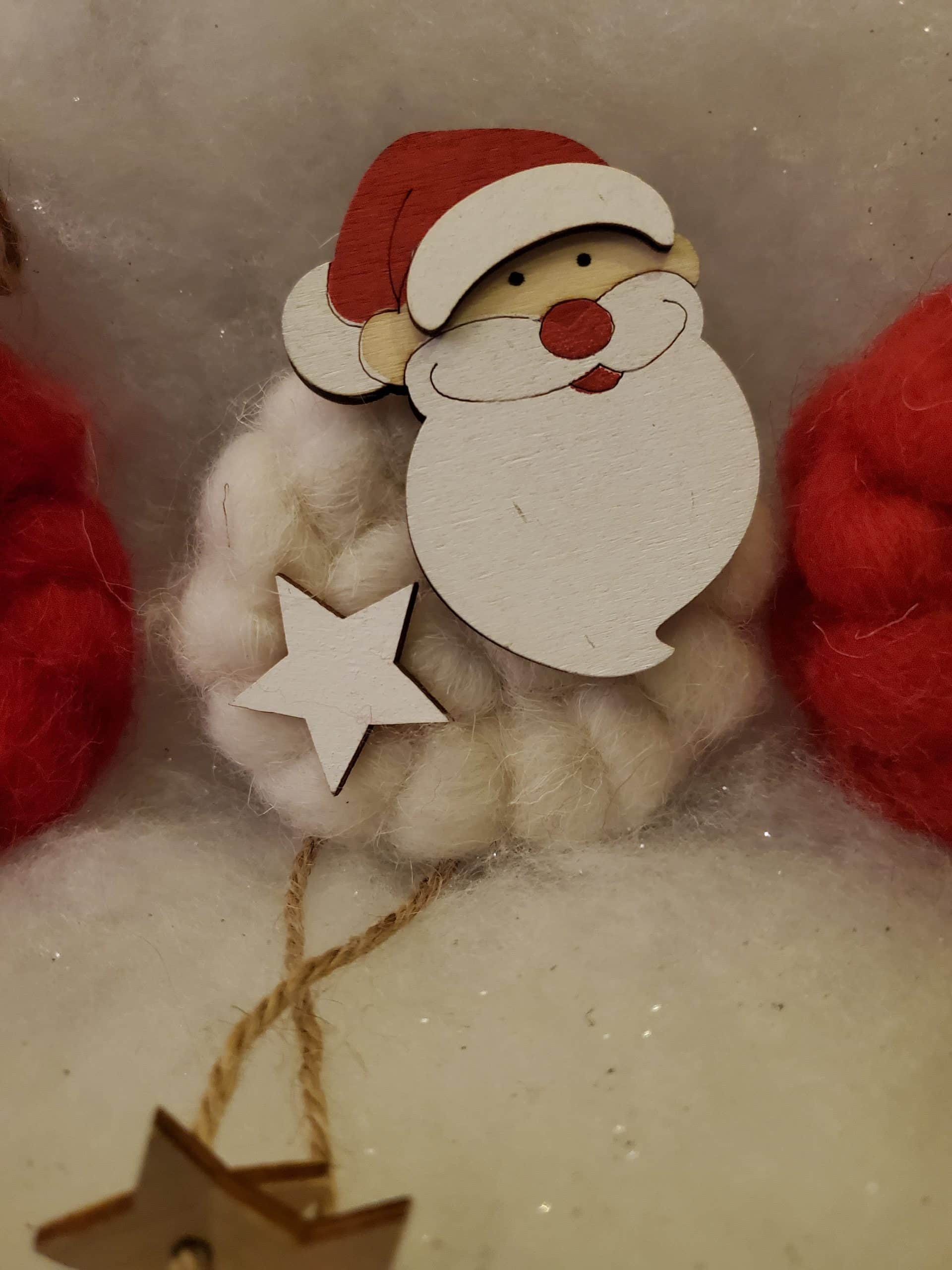 Woolly Santa and Snowman Hanging Decoration