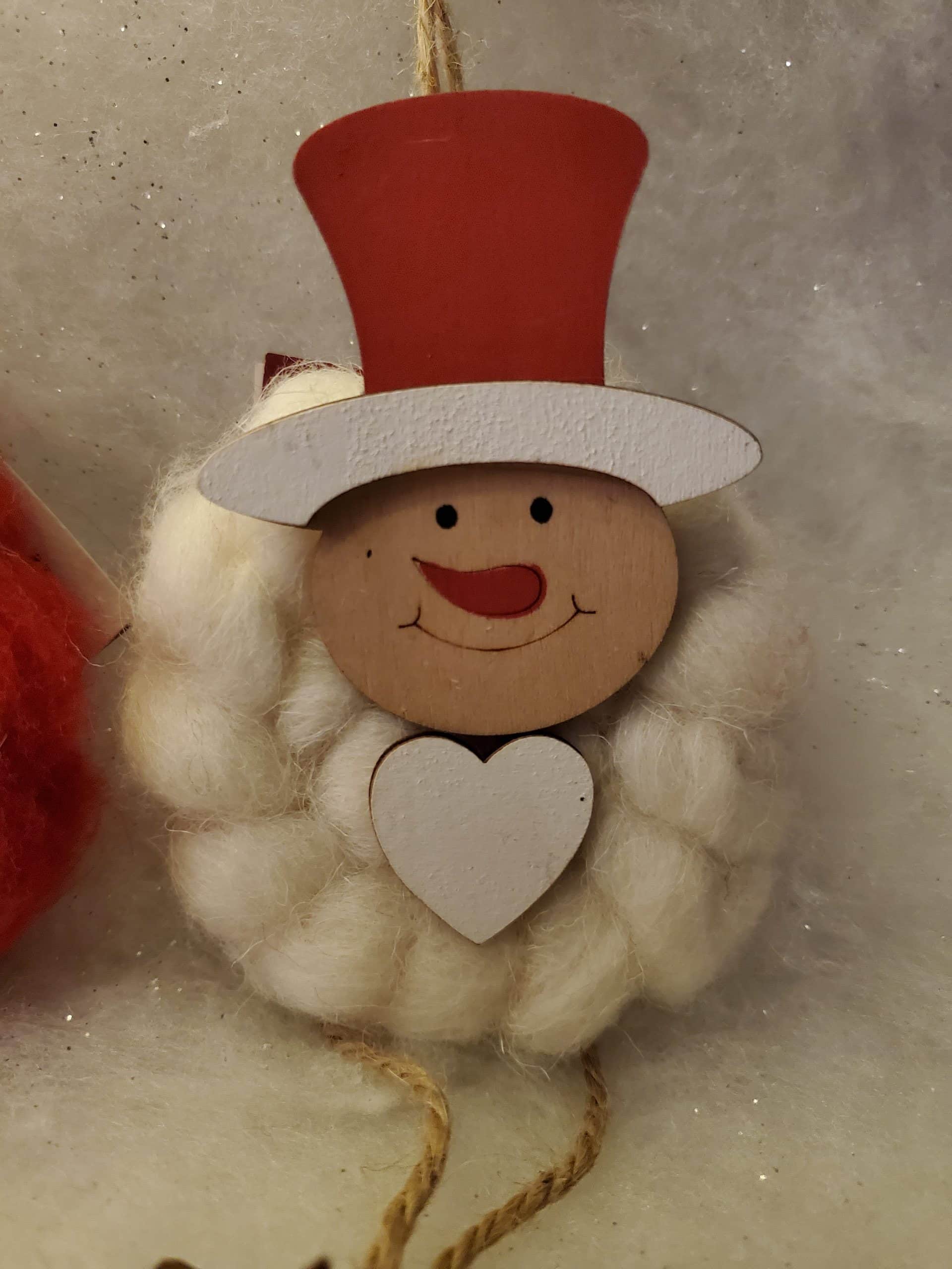 Woolly Santa and Snowman Hanging Decoration