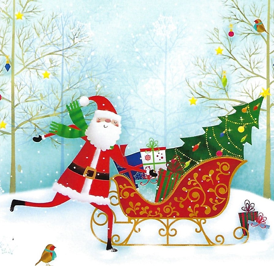 Joyous Santa - Christmas Card