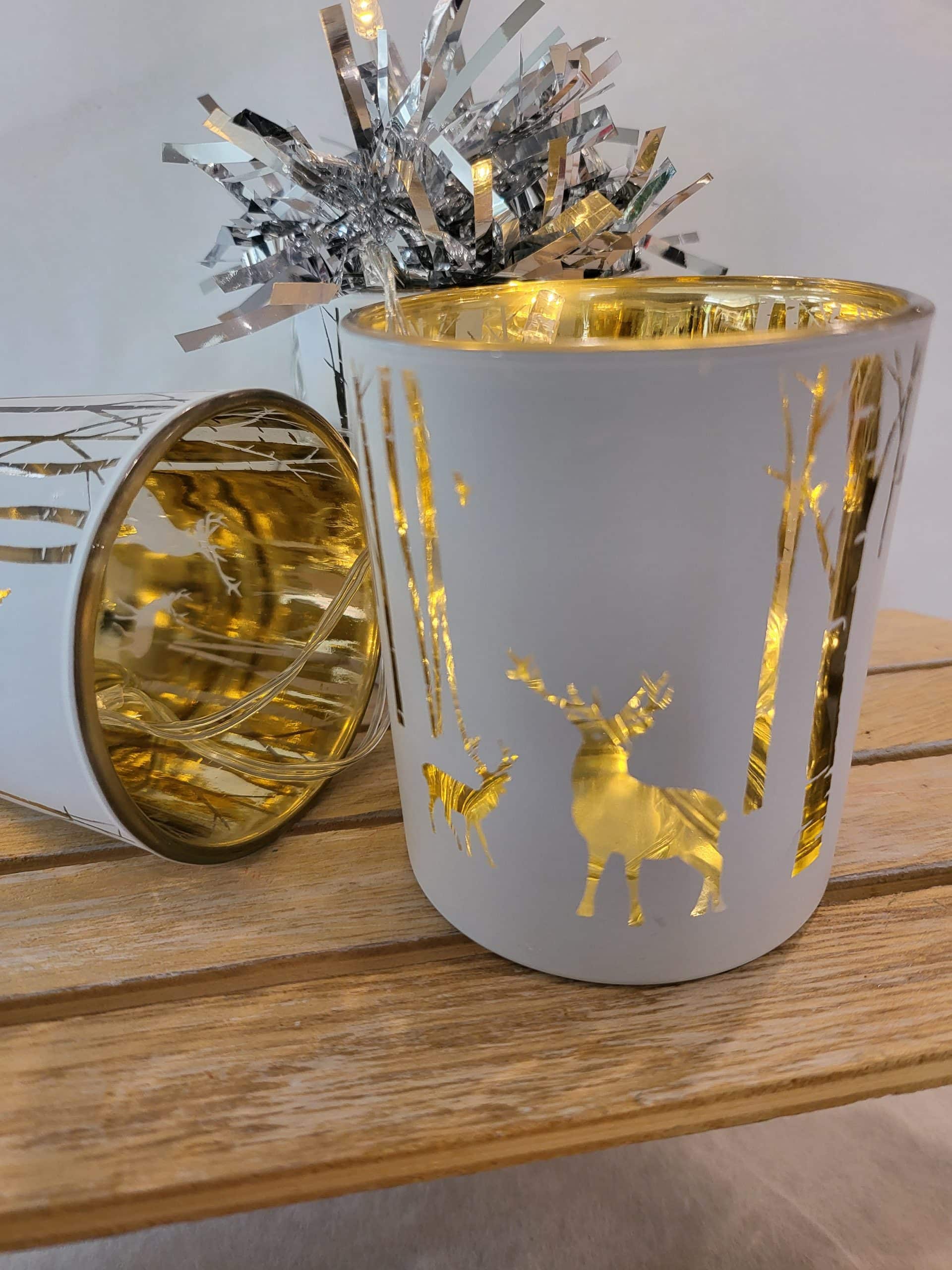 Silver Stag and Tree Tea-Light Holder