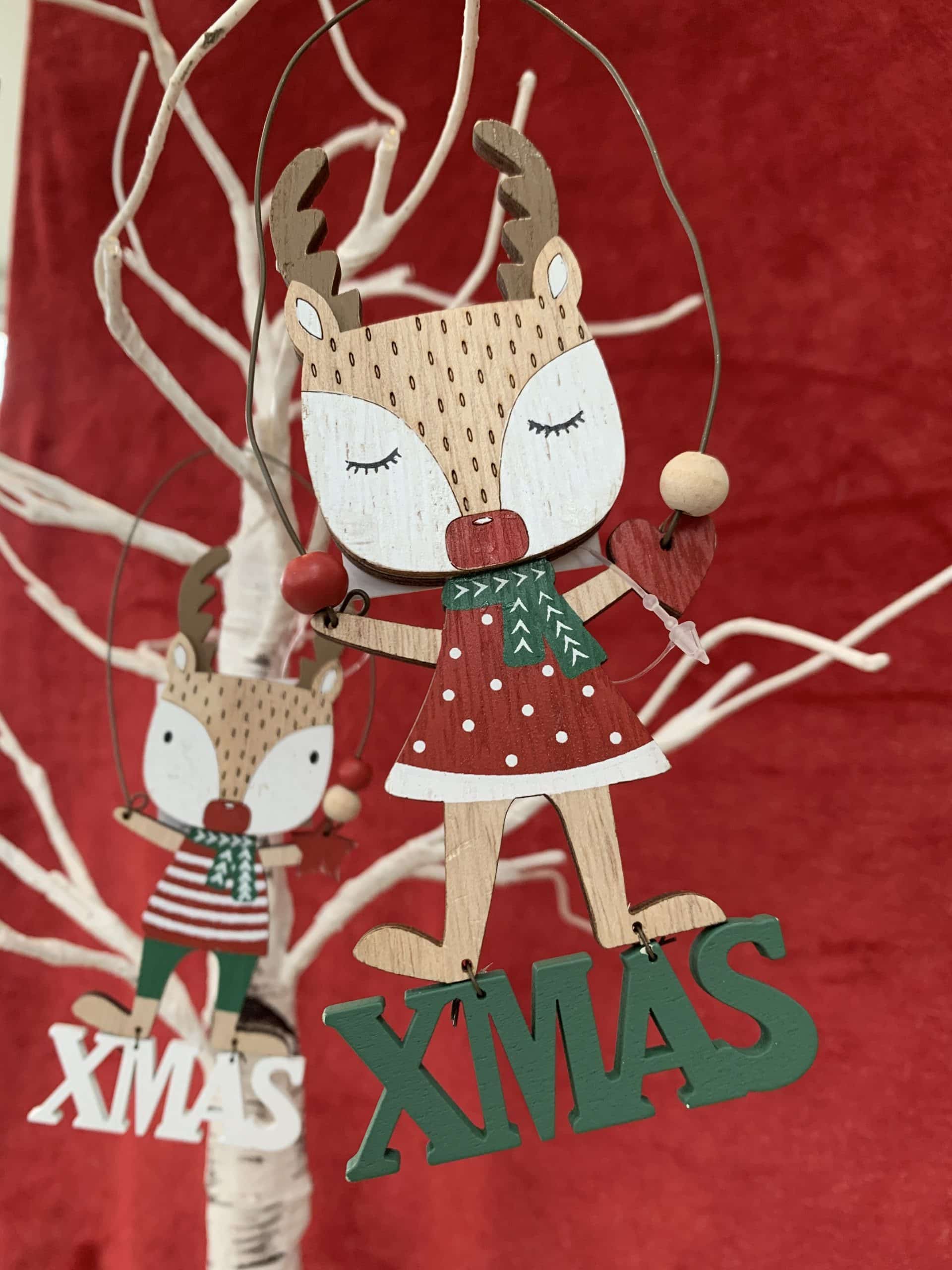 Wooden reindeer decoration
