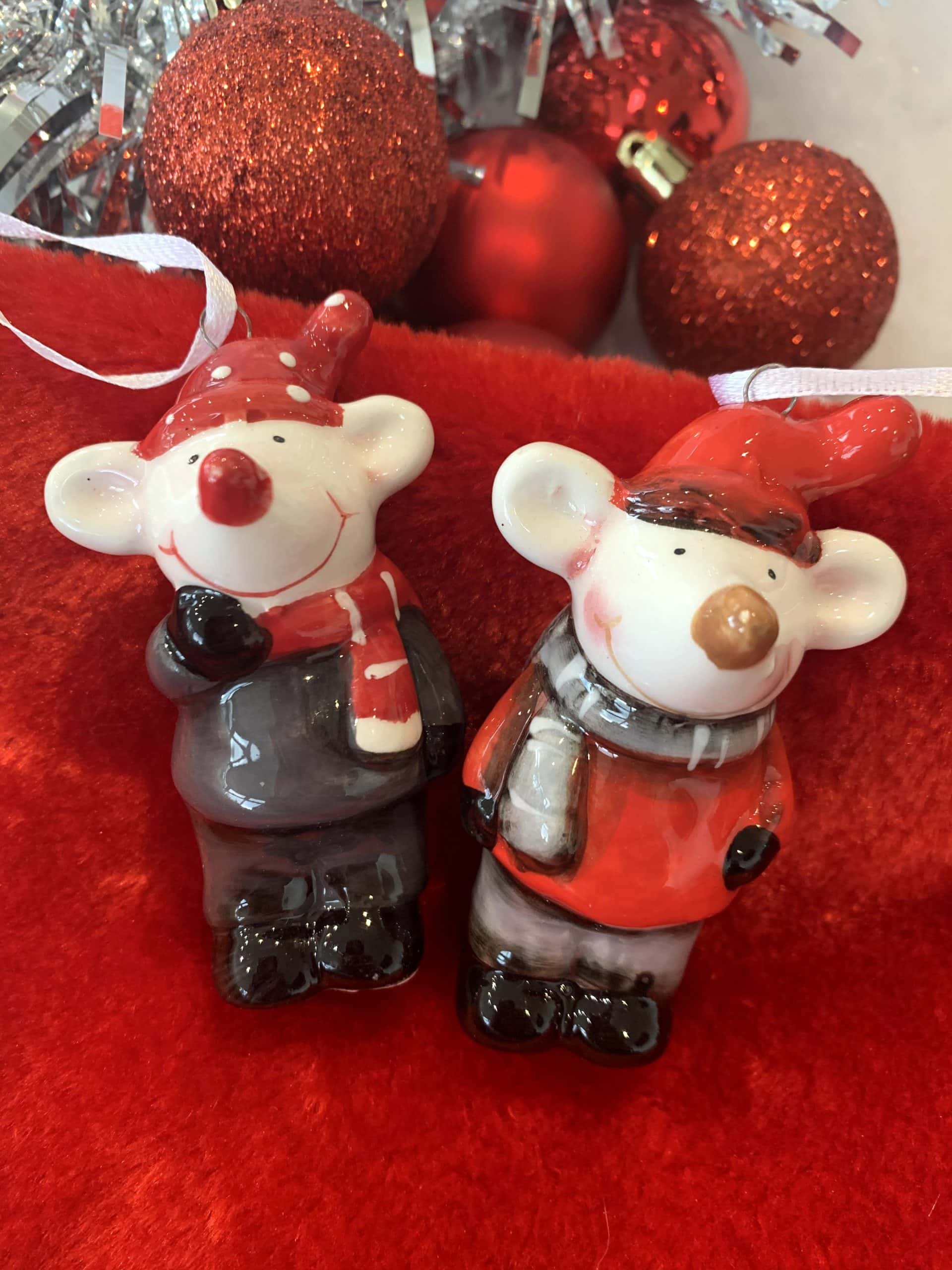 Winter Mice Tree Decorations