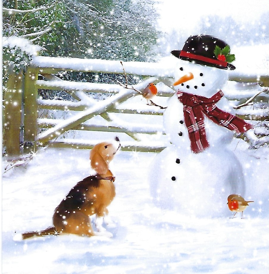 Snowman's Buddy - Christmas Card
