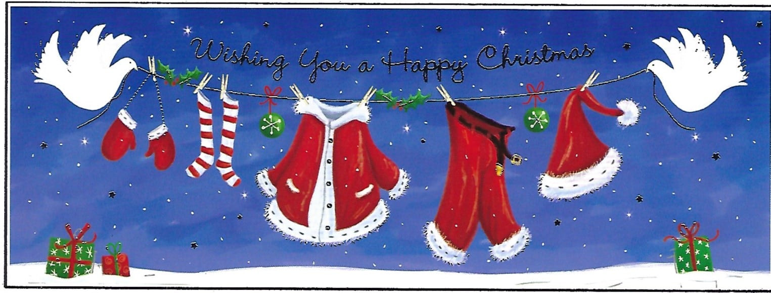 Santa's Washing Line - Christmas Card