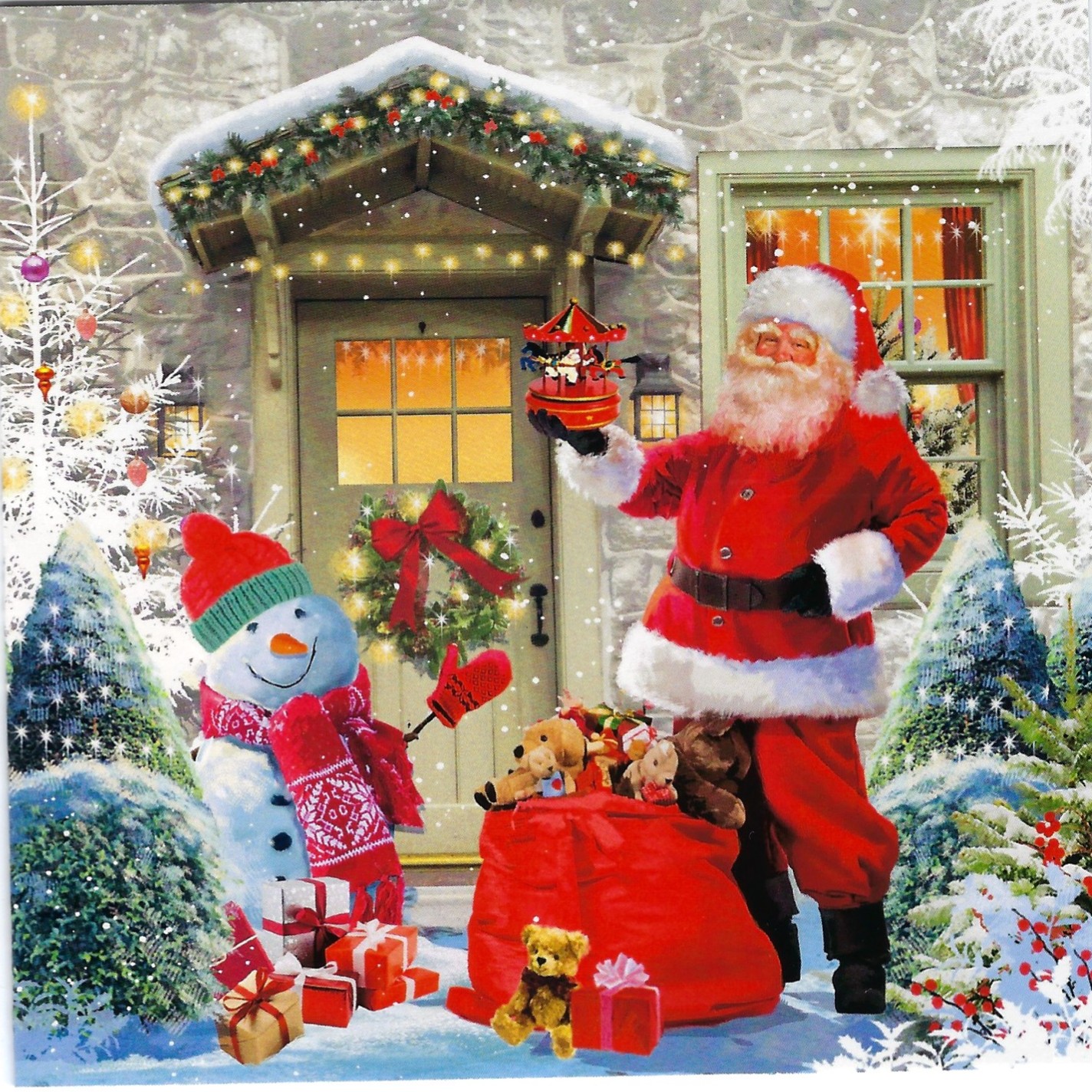 Santa's Visit - Christmas card